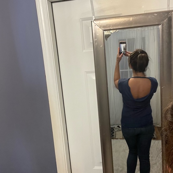 BCBGMAXAZRIA Silk Blend Turquoise Blue Sleeveless Cowl Neck Sweater Top XS - Picture 6 of 12